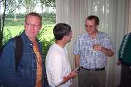 Johnny talking with some of carolines Dutch listners at Radio day 2004