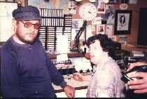 Bob Le Roi, and me in the Caroline studio on the Ross 1984