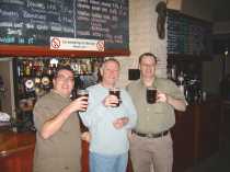 Paul, John Pitcher from the local branch of CAMRA and myself enjoying a pint at the Boho