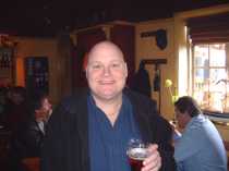 One of the crew, Ian enjoying a pint at the Red Lion Dover