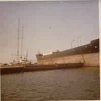 Both Caroline ships in Amsterdam in Summer 1972