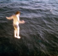 Johnny going for a dip in the Med