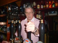Chris in Action at the hoy, here you can get a great pint of Shepps beers